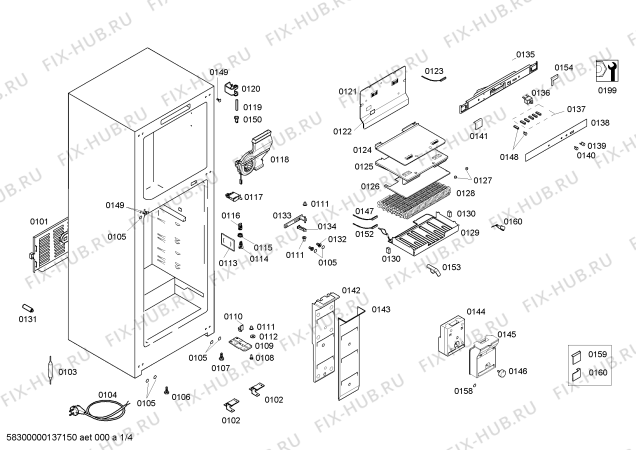 Схема №2 KDN45X63NE с изображением Дверь для холодильника Bosch 00247245