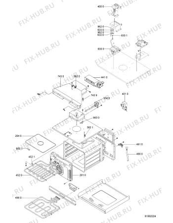 Схема №2 AKP 912 NB с изображением Панель для электропечи Whirlpool 481245359645