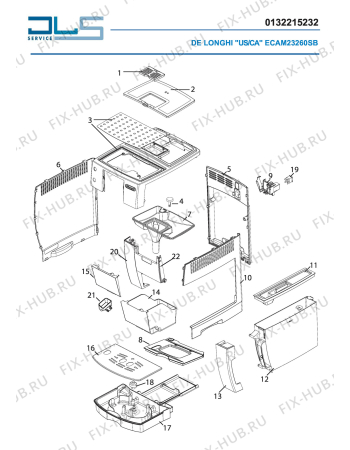 Схема №3 MAGNIFICA S CAPPUCCINO SMART ECAM23260SB с изображением Блок управления для кофеварки (кофемашины) DELONGHI 5213218951