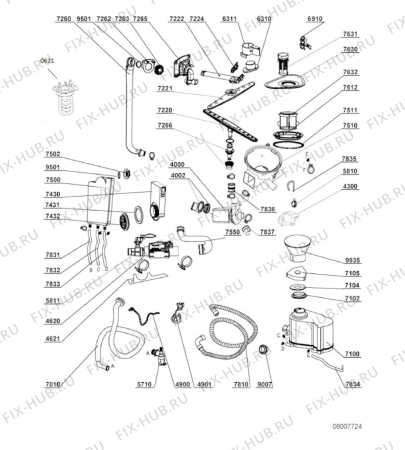 Схема №3 ADG 195 A+ с изображением Панель для электропосудомоечной машины Whirlpool 482000005611