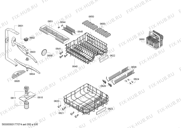 Взрыв-схема посудомоечной машины Whirlpool SBV5WHP230 - Схема узла 06