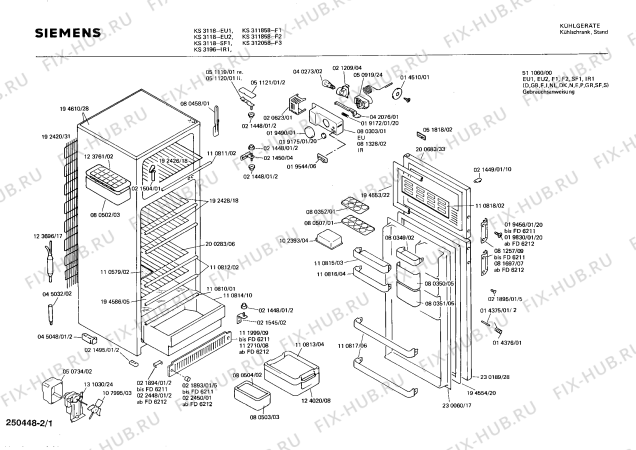 Схема №2 KG366858 с изображением Ручка для холодильной камеры Siemens 00081257