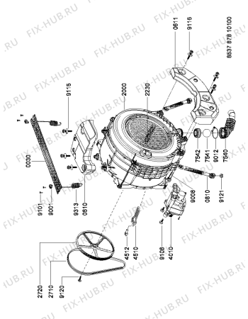 Схема №1 AWG 308 E CE с изображением Модуль (плата) для стиральной машины Whirlpool 481221470886