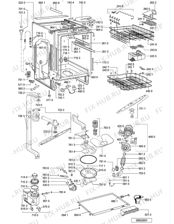 Схема №2 ADG 8452 NB с изображением Обшивка для посудомойки Whirlpool 481245371527