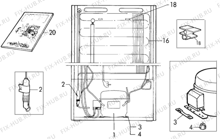 Взрыв-схема холодильника Husqvarna Electrolux GM107F - Схема узла C10 Cold, users manual