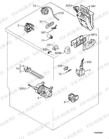 Взрыв-схема стиральной машины Privileg 390368_20513 - Схема узла Electrical equipment 268