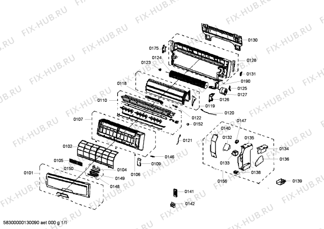 Схема №1 P3ZMI18501 с изображением Крышка для кондиционера Bosch 00645295