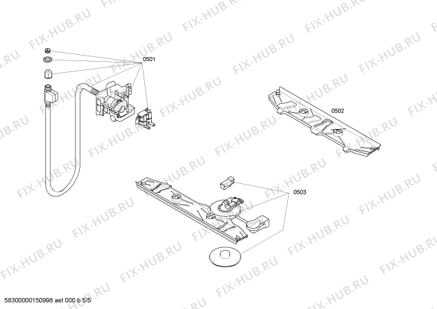 Схема №4 WS12M340OE с изображением Световод для стиралки Siemens 00621362