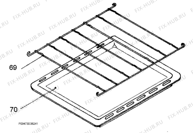 Взрыв-схема плиты (духовки) Electrolux EKK500100W - Схема узла Section 5