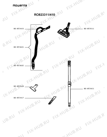 Взрыв-схема пылесоса Rowenta RO823311/410 - Схема узла OP005748.0P4