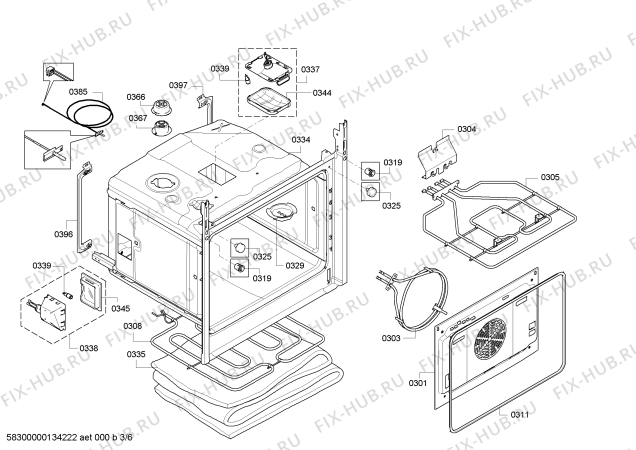 Взрыв-схема плиты (духовки) Bosch HBB78D750 - Схема узла 03