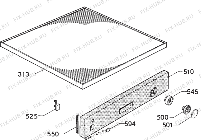 Взрыв-схема посудомоечной машины Zanussi ZB105 - Схема узла Command panel 037