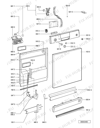 Схема №1 ADP 4540 WH с изображением Микромодуль для посудомойки Whirlpool 481221838221