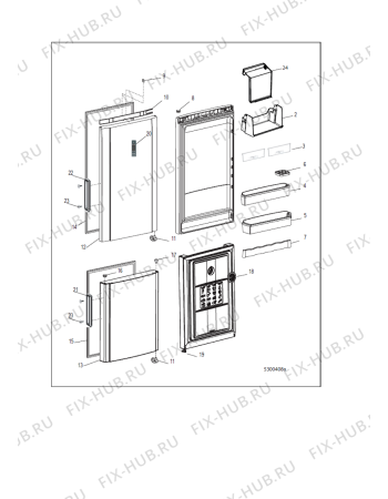 Взрыв-схема холодильника Hotpoint-Ariston HF4181X (F088526) - Схема узла