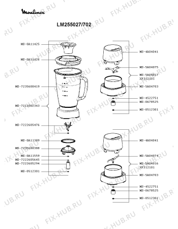 Схема №2 LM255027/701 с изображением Сосуд для блендера (миксера) Moulinex MS-7235600419