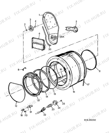 Взрыв-схема стиральной машины Electrolux EDC521M - Схема узла Drum