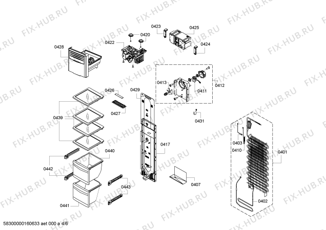 Взрыв-схема холодильника Bosch KAD80A104 Bosch - Схема узла 04
