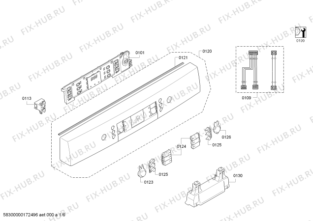 Схема №3 SMS40T52GB с изображением Панель управления для посудомойки Bosch 00747869
