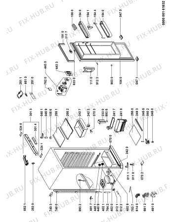 Схема №1 WM1865 W с изображением Элемент корпуса для холодильника Whirlpool 480131100786