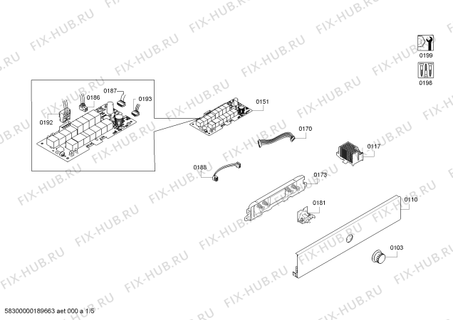 Схема №5 HBA74R150F H.BO.PY.L3D.IN.GYFAM.B1c.X.E3_COT/ с изображением Панель управления для плиты (духовки) Bosch 11010581