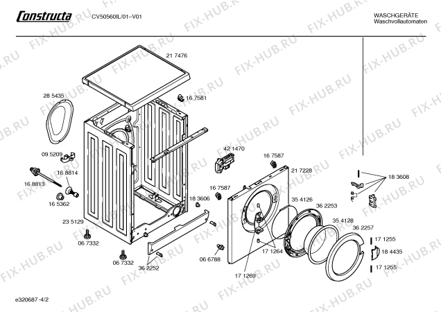 Схема №2 CV50560IL Constructa с изображением Инструкция по эксплуатации для стиральной машины Bosch 00580272