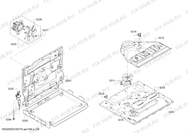 Взрыв-схема плиты (духовки) Bosch HBA13B160B Bosch - Схема узла 02