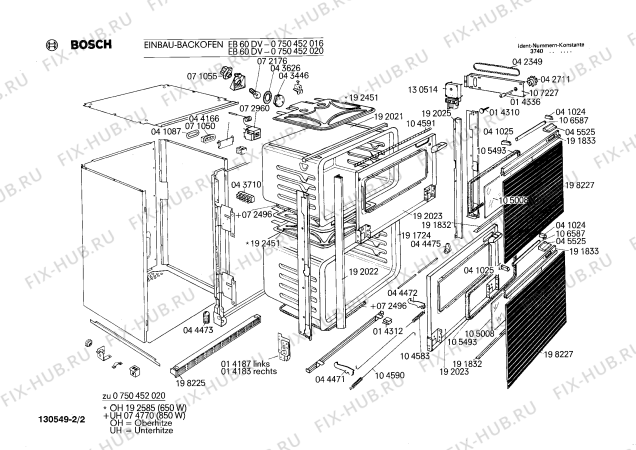 Взрыв-схема плиты (духовки) Bosch 0750452020 EB60DV - Схема узла 02
