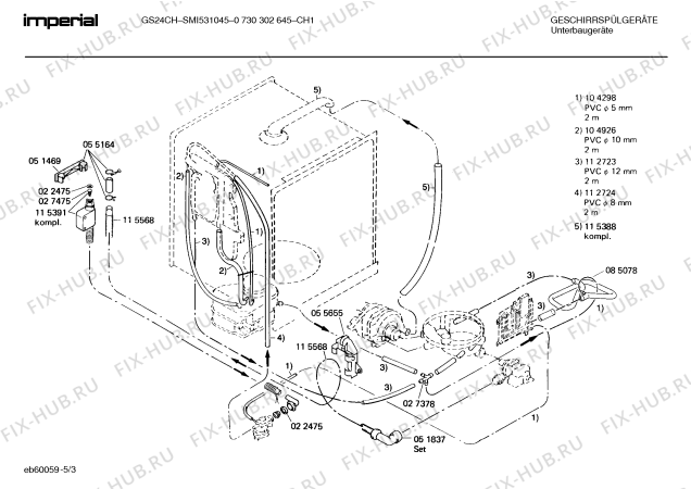 Взрыв-схема посудомоечной машины Imperial 0730302645 GS24CH - Схема узла 03