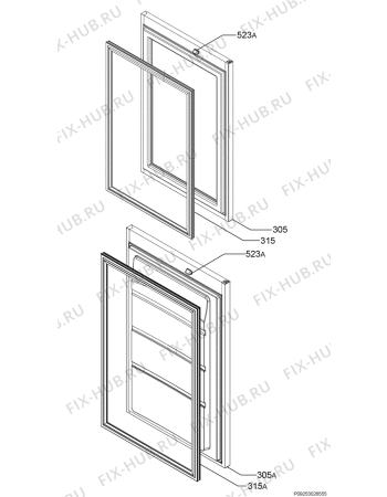 Взрыв-схема холодильника John Lewis JLWFF1102C - Схема узла Door 003