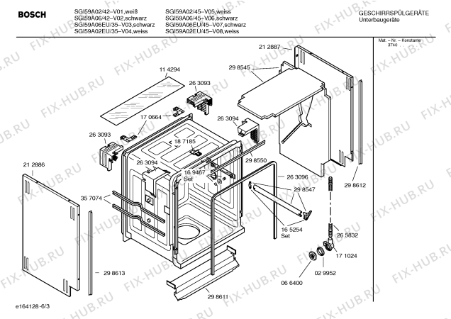 Взрыв-схема посудомоечной машины Bosch SGI59A02 - Схема узла 03