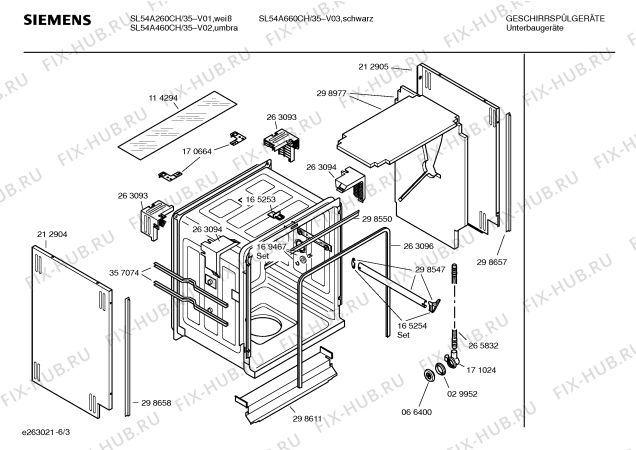 Взрыв-схема посудомоечной машины Siemens SL54A460CH - Схема узла 03
