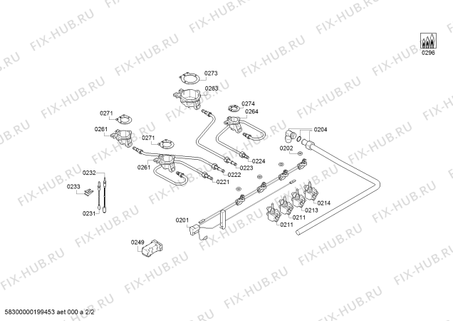 Взрыв-схема плиты (духовки) Bosch PNP6B6B10 VG 60F 4F PARR. INDV. BO - Схема узла 02