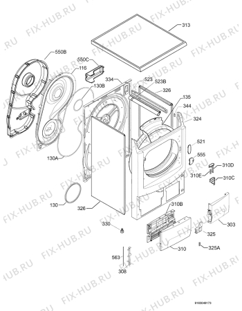 Взрыв-схема сушильной машины Rex Electrolux RDH97940W - Схема узла Housing 001