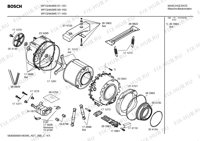 Схема №3 WFO2462ME Maxx WFO 2462 с изображением Таблица программ для стиралки Bosch 00592689