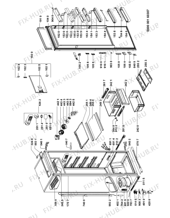 Схема №1 905.2.12 с изображением Держатель для холодильника Whirlpool 481240479003