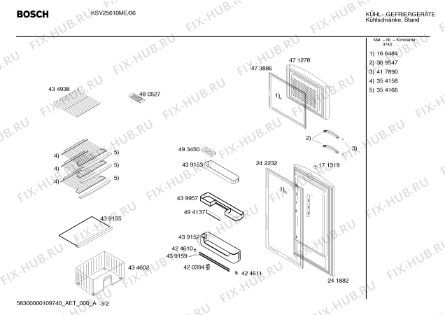 Схема №2 KSV25622FF с изображением Дверь для холодильника Bosch 00471278