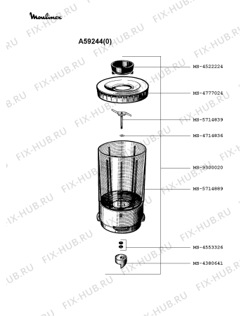 Взрыв-схема кофеварки (кофемашины) Moulinex A59244(0) - Схема узла WP001918.4P2