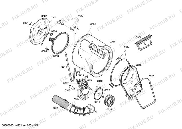 Схема №3 WTA00514MX с изображением Кнопка для сушилки Bosch 00618709