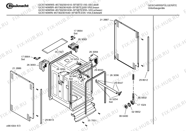 Схема №3 SE25A930 family с изображением Штекер для посудомойки Bosch 00493535