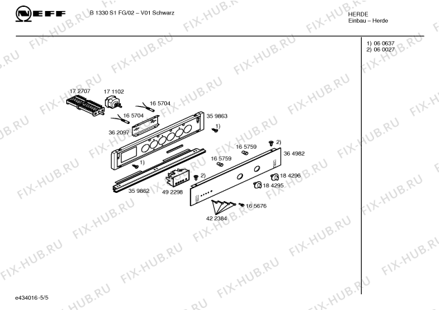 Схема №2 B1330S1FG с изображением Ручка выбора температуры для электропечи Bosch 00184296