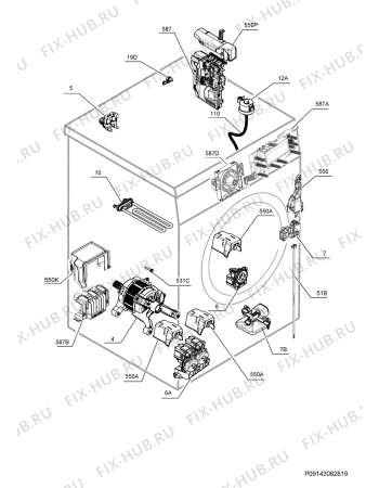 Схема №1 QW147272 с изображением Защёлка для стиральной машины Aeg 1328469000