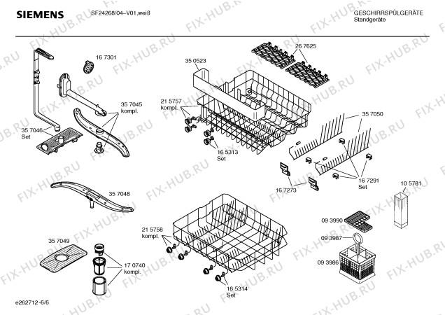 Взрыв-схема посудомоечной машины Siemens SF24268 Star Collection - Схема узла 06