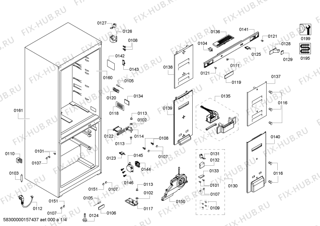 Схема №2 KGN46A73 с изображением Дверь для холодильника Bosch 00247563