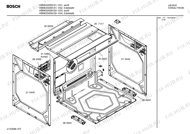 Схема №4 HBN6350SK с изображением Инструкция по эксплуатации для электропечи Bosch 00527083