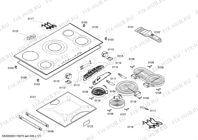 Схема №1 PKV975T02 с изображением Крышка для духового шкафа Bosch 00472475