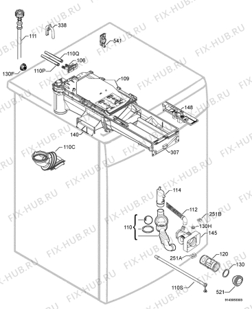 Взрыв-схема стиральной машины Electrolux EWF12483W - Схема узла Hydraulic System 272