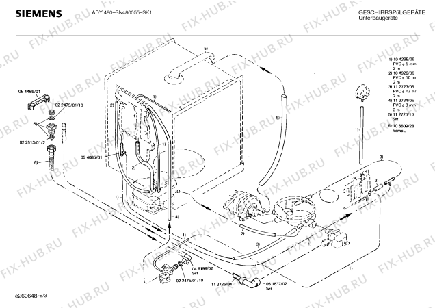 Взрыв-схема посудомоечной машины Siemens SN480055 - Схема узла 03