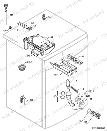 Взрыв-схема стиральной машины Rex Electrolux RWF108310W - Схема узла Hydraulic System 272
