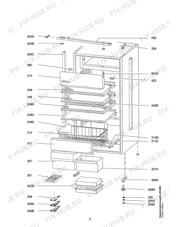 Взрыв-схема холодильника Aeg S2332-5E - Схема узла Housing 001