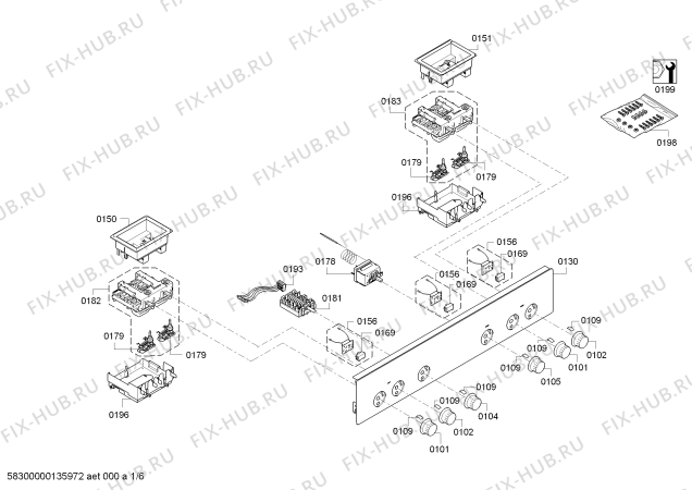 Схема №2 HEA10B250 с изображением Ручка выбора температуры для плиты (духовки) Bosch 00613702